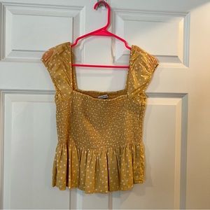 Yellow Abercrombie & Fitch Peplum-esque Top